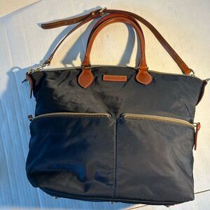 Dooney & Bourke Blue Nylon and Leather Satchel Tote Bag